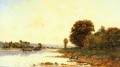 Lavanderas en un paisaje fluvial con escenas Hippolyte Camille Delpy